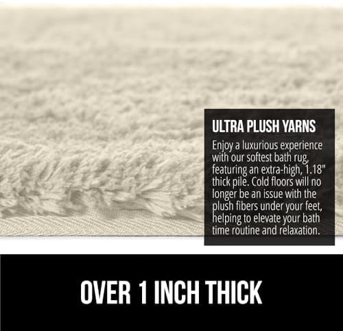 Gorilla Grip Premium Luxury Bath Rug Ivory 36x24