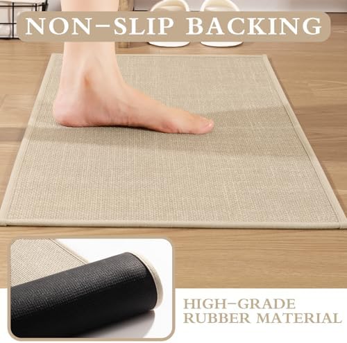 Yihouse Beige 2 Piece Bath Rug Set