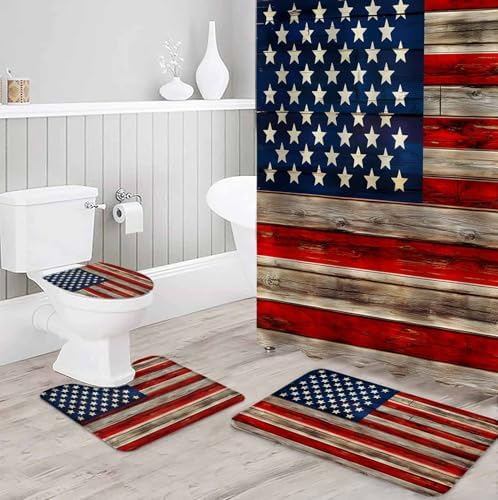 ZOE GARDEN American Flag Bathroom Set