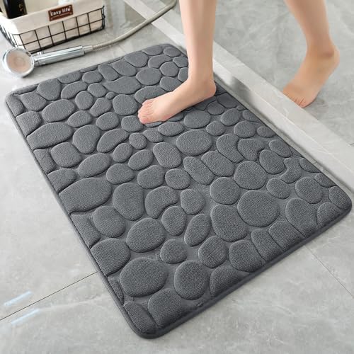 YIHOUSE Memory Foam Bath Mat 20x32 Dark Gray