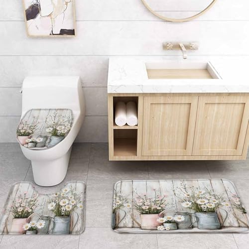 ZOE GARDEN White Pink Floral Bathroom Set