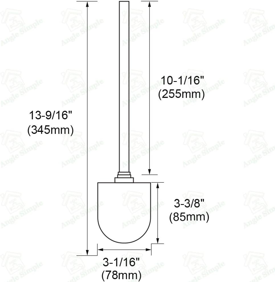 Angle Simple Toilet Brush Set 3PCS with Stainless Steel Handle