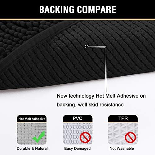 HVERSAILTEX 2 Piece Black Bath Rug Set