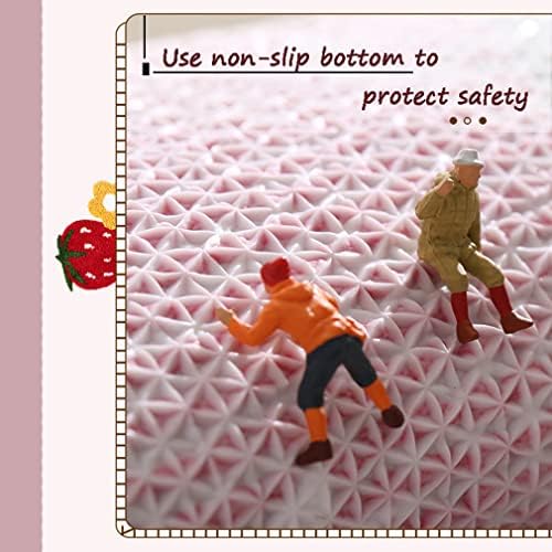 Soft Cozy Strawberry Bath Rug Non-Slip Green