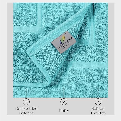 Feather Stitch 2 Piece Bath Mat Set