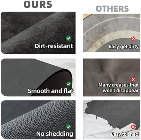 TYUU Black Bath Mat - Non Slip Quick Dry 16x24 Inches