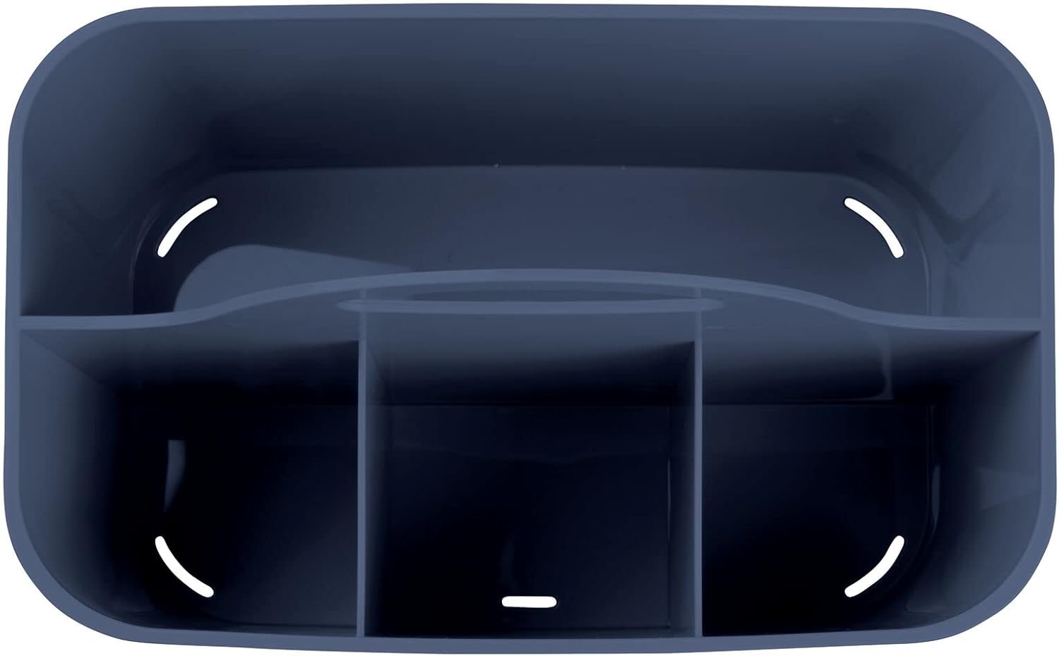 mDesign Small Plastic Shower Organizer Caddy Tote Navy Blue