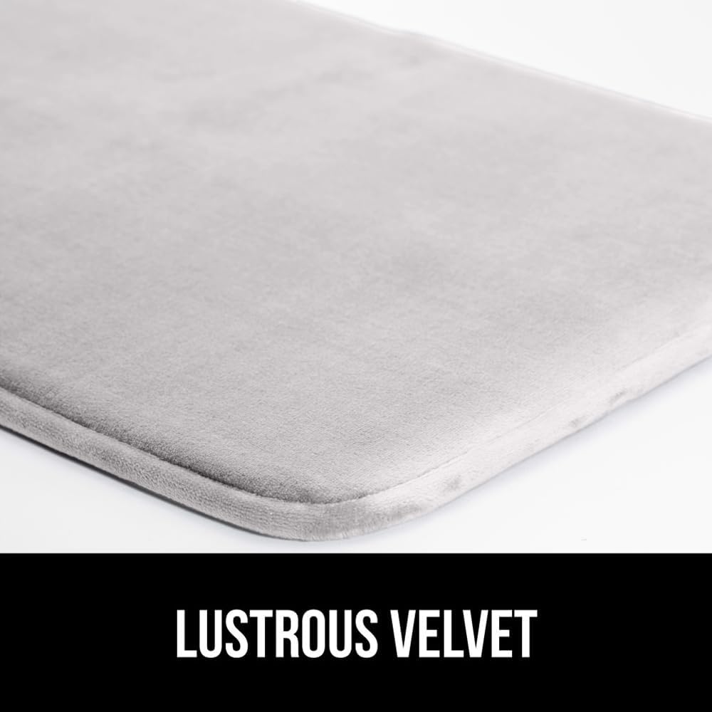 Gorilla Grip Bath Rug Velvet Mat 30x20 Light Gray