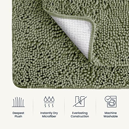 BELADOR 2-Piece Bath Rug Set - Plush Chenille Bath Mats with Rubber Backing