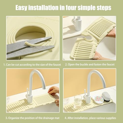 Swicado Faucet Mat - Premium Silicone Splash Guard for Kitchen Bath