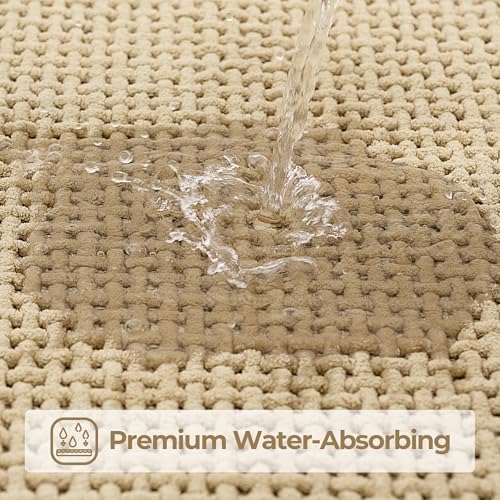 GRANNY SAYS Beige Bath Rug 24 x 16 Non-Slip Absorbent Mat