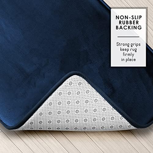 Clara Clark 3 Piece Velvet Bath Mat Set - Non-Slip Dries Quickly