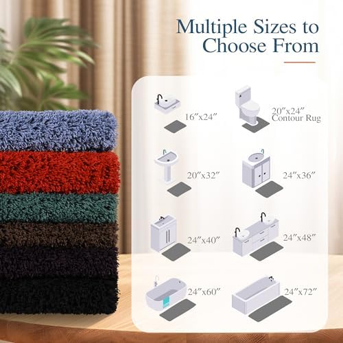 Walensee Bath Rug Non Slip Dark Purple 20x32