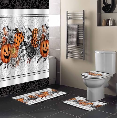 ZOE GARDEN Halloween Bath Set with Rug and Hooks