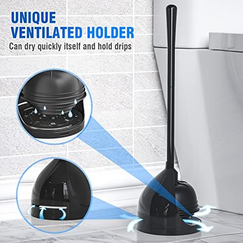 Uptronic Toilet Plunger and Brush Set with Holder 1