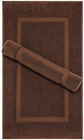 American Bath Towels 20x34 Inch Bath Mats Set of 2 Brown