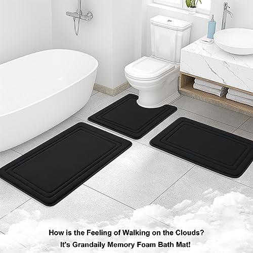 Grandaily Memory Foam Bath Mat 30x20 Ultra Soft and Non-Slip