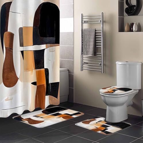 ZOE GARDEN Boho Black Brown Bath Set