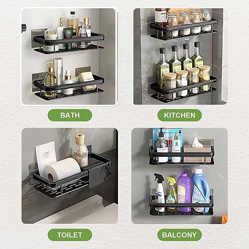 Wellnice Shower Caddy Shelf Organizer Black Triangular