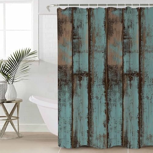 Turquoise Blue Bathroom Set with Rug and Curtain Accessories