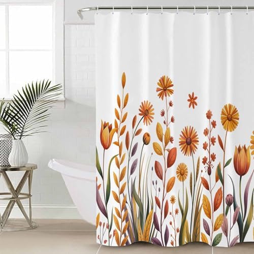 ZOE GARDEN Autumn Leaf Bathroom Set with Curtain Rug and Accessories