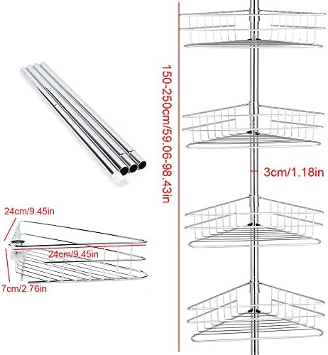 4 Layer Shower Storage Holder with Drainage System 1