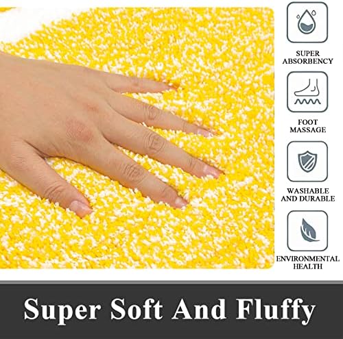 Pauwer 3-Piece Bathroom Rugs Set - Yellow