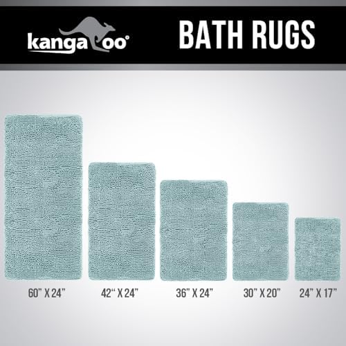 KANGAROO Plush Bath Rug 24x17 Seafoam