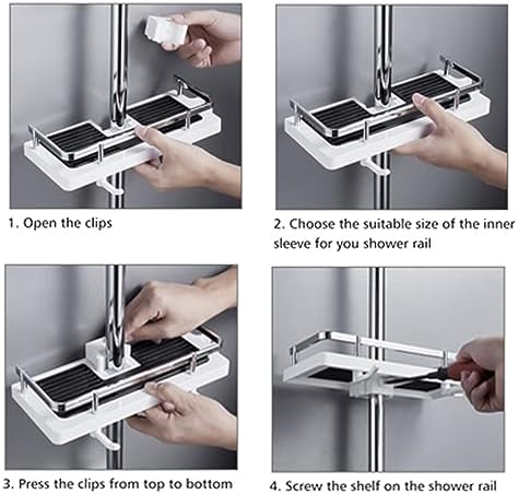 Gnozuiky Bathroom Shelf - Liftable Shower Rack with Easy Installation