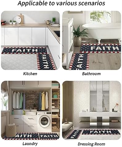 2PCS Non-Slip Diatomite Bath Mats Set for Independence Day