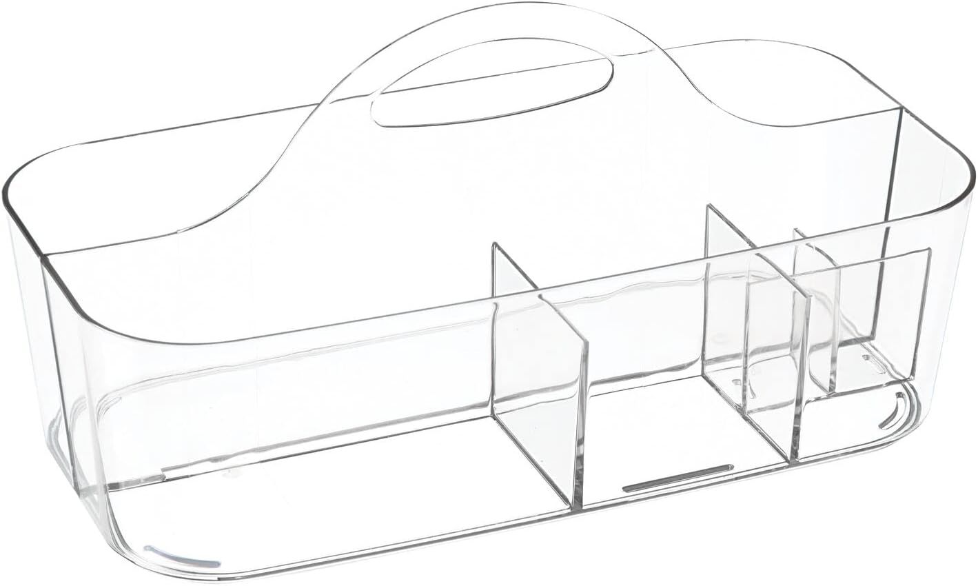 mDesign Clear Plastic Shower Organizer Basket with Handle