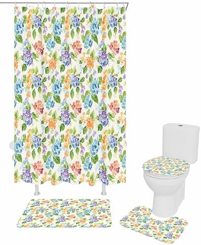 ZOE GARDEN Blue Purple Flower Bathroom Set