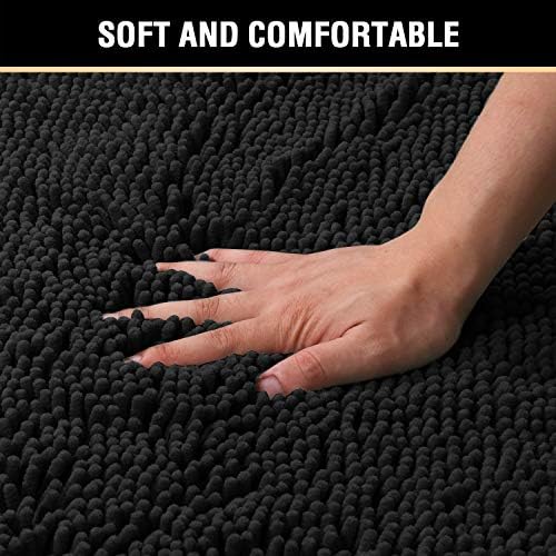 HVERSAILTEX 2 Piece Black Bath Rug Set