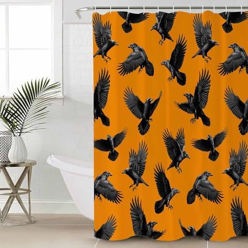 ZOE GARDEN Halloween Bath Set with Curtain Rug and Accessories