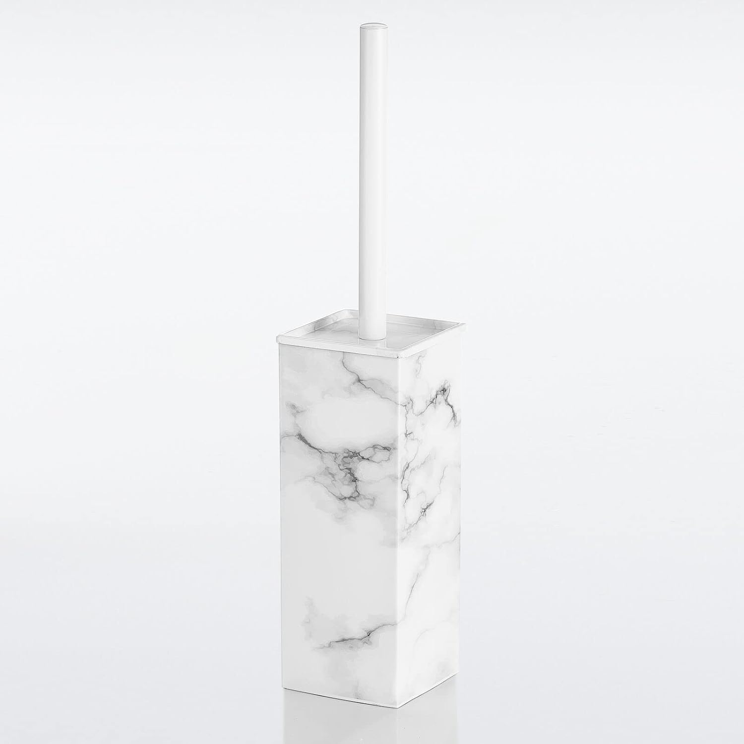 mDesign Steel Square Toilet Brush and Holder 1