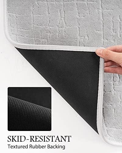 AMOAMI Bath Mat - Super Absorbent Quick Dry Rubber Backed Floor Mat