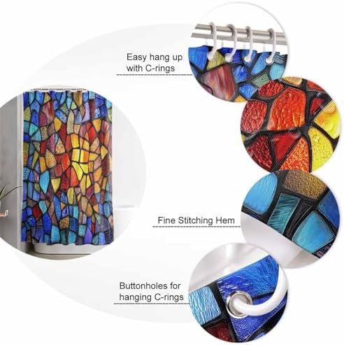 ZOE GARDEN Blue Red Yellow Rainbow Bathroom Set