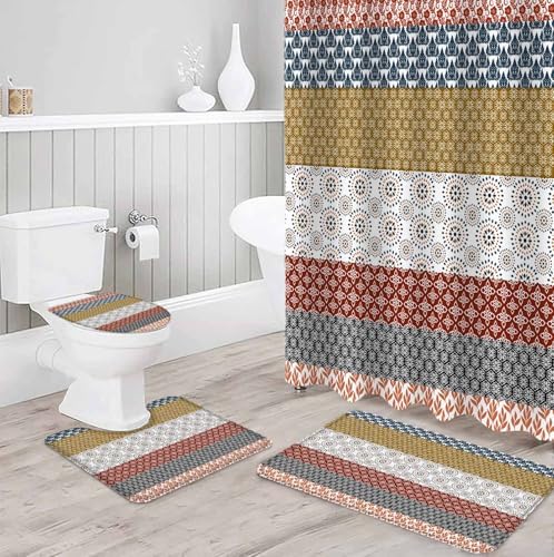 ZOE GARDEN Boho Geometric Bathroom Set