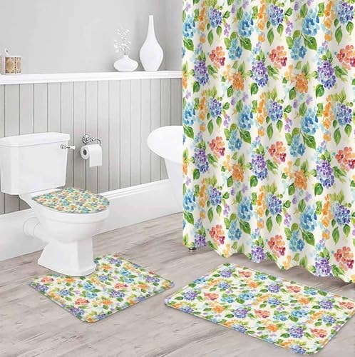 ZOE GARDEN Blue Purple Flower Bathroom Set