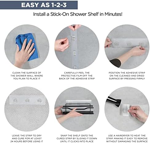 Homeify 4 Pc Shower Caddy Set with Fogless Mirror and Soap Holder