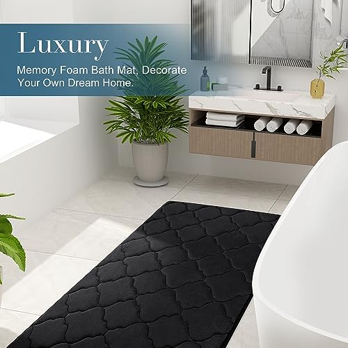 OLANLY Memory Foam Bath Mat 30x20 Black