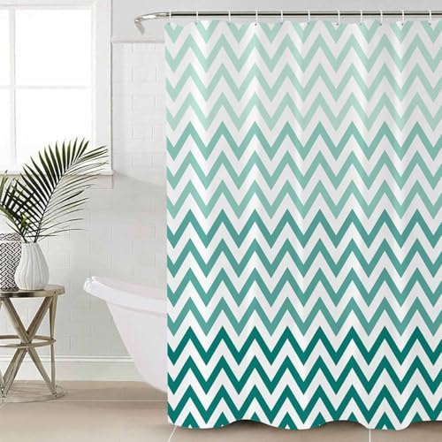 ZOE GARDEN Teal Chevron Bathroom Set