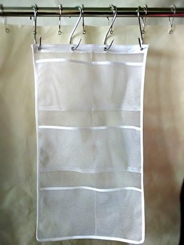 ALYER 6 Pocket Hanging Mesh Shower Caddy - White