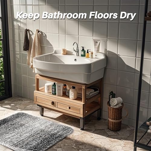 Rainflow 16x24 Inch Grey Absorbent Bath Mat