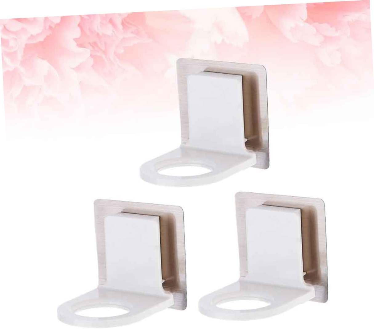 3pcs Plastic Shower Gel Bottle Holder Self-Adhesive Storage Rack