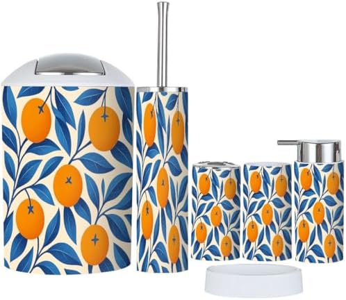 Boho Tropical Bathroom Accessories Set 6 Piece