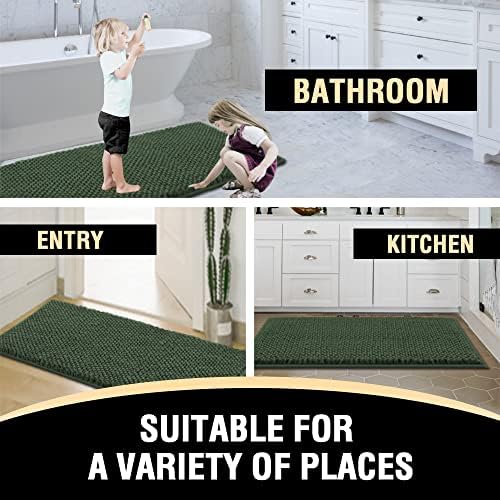 HVERSAILTEX Bath Rugs Set of 2 Non-Skid Plush Runner