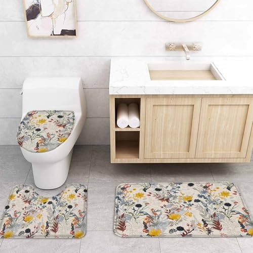 ZOE GARDEN Yellow Flower Bathroom Set