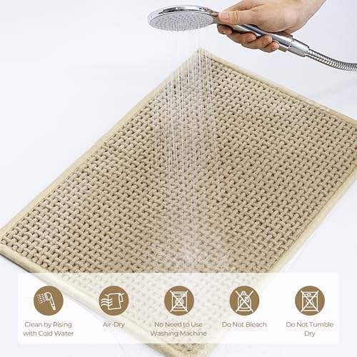 GRANNY SAYS Beige Bath Rug 24 x 16 Non-Slip Absorbent Mat