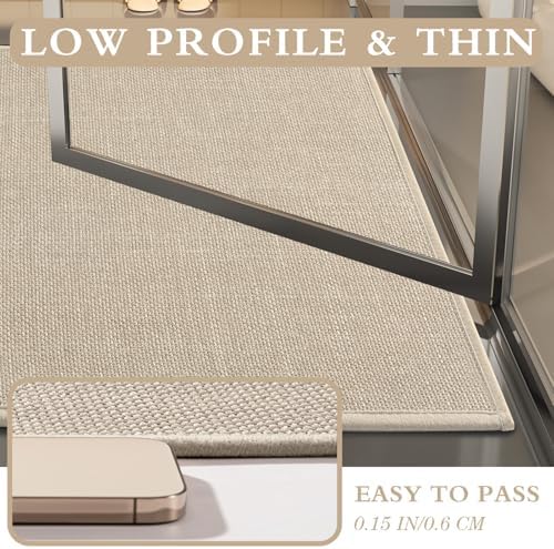 Yihouse Beige 2 Piece Bath Rug Set